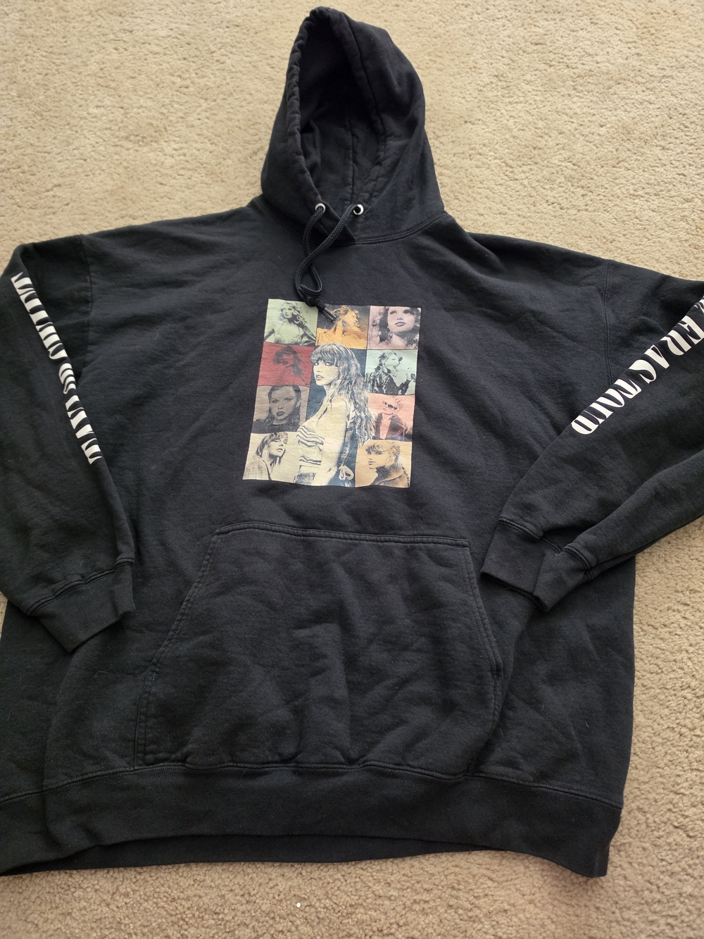 Taylor Swift Eras Tpur Black.hoodie 2XL